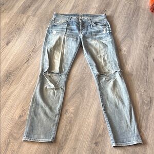7 for all mankind, Josephine Boyfriend, skinny blue denim jeans, size 23